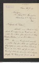Nachlass Franz Steindachner, Brief von Ch. Girtanner an Franz Steindachner (19.07.1911), Inv.Nr. 163.01, Seite 1